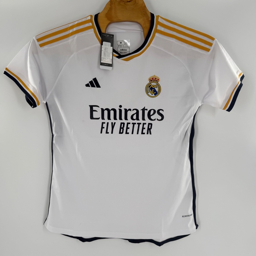 Adidas Real Madrid 2023-24 Home Jersey White Men Size M IE8681 Aeroready NWT